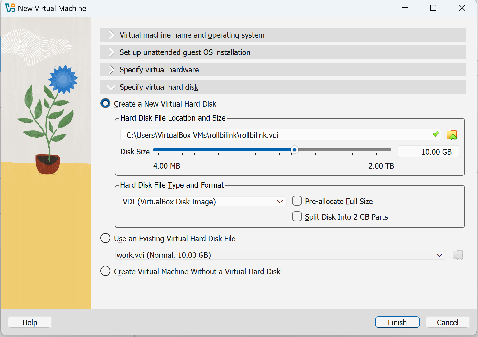 create disk